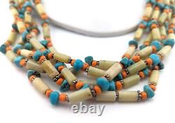 Vintage Santo Domingo Pueblo Kewa Necklace Native Heishi Jewelry NA 5 Strands