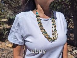 Vintage Santo Domingo Pueblo Kewa Necklace Native Heishi Jewelry NA 5 Strands