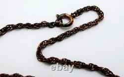 Vintage Signed Bell Copper Necklace Large Cross Pendant Native American Jewelry