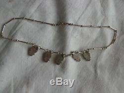 Vintage Signed E Silago Navajo Native American Lapis Teardrop Silver Necklace