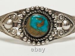 Vintage Signed MAISELS Navajo Sterling Silver & Turquoise Cuff Bracelet