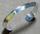 Vintage Signed Navajo Heavy Sterling Silver Carinated Knife Edge Cuff Bracelet