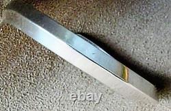 Vintage Signed Navajo Heavy Sterling Silver Carinated Knife Edge Cuff Bracelet