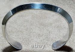 Vintage Signed Navajo Heavy Sterling Silver Carinated Knife Edge Cuff Bracelet