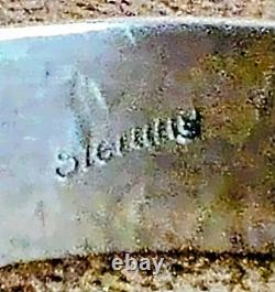 Vintage Signed Navajo Heavy Sterling Silver Carinated Knife Edge Cuff Bracelet