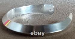 Vintage Signed Navajo Heavy Sterling Silver Carinated Knife Edge Cuff Bracelet