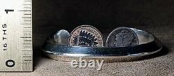 Vintage Signed Navajo Heavy Sterling Silver Carinated Knife Edge Cuff Bracelet