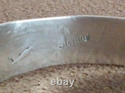 Vintage Signed Navajo Heavy Sterling Silver Carinated Knife Edge Cuff Bracelet