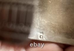 Vintage Signed Thomas Singer Sterling Turquoise Wide Stamped Cuff Bracelet