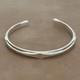 Vintage Silver 925 Bangle Adjustable Men's Jewelry, 80s Native American Style