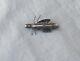 Vintage Silver Handcrafted Carinated Native American Stamped Insect Pin