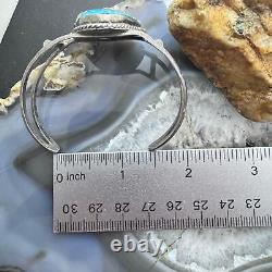 Vintage Silver Natural Turquoise Decorated Split Shank Bracelet For Women #1