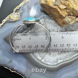 Vintage Silver Natural Turquoise Decorated Split Shank Bracelet For Women #1