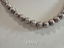 Vintage Silver Navajo Pearl Necklace 16 inch 21 grams