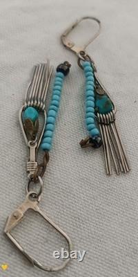 Vintage Silver Turquoise Earrings- Southwest Jewelry