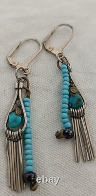 Vintage Silver Turquoise Earrings- Southwest Jewelry