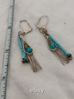 Vintage Silver Turquoise Earrings- Southwest Jewelry