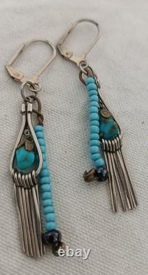 Vintage Silver Turquoise Earrings- Southwest Jewelry