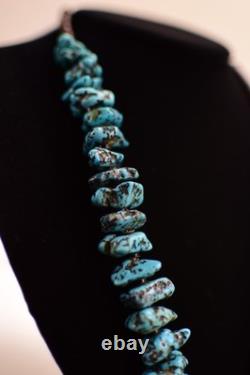 Vintage Silver Turquoise Nugget & Clamshell Heishi Necklace