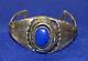 Vintage Silver and Lapis Stone Navaho Native American Jewelry Kee Cuff Bracelet