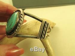 Vintage Southwest Cuff Bracelet With Turquoise Stone Sterling