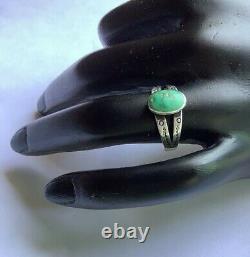 Vintage Southwest Custom Estate Jewelry Sterling Silver Turquoise Ring Size 7