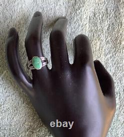 Vintage Southwest Custom Estate Jewelry Sterling Silver Turquoise Ring Size 7