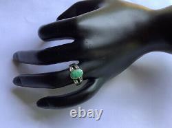 Vintage Southwest Custom Estate Jewelry Sterling Silver Turquoise Ring Size 7