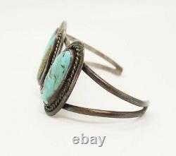 Vintage Southwest Turquoise American Indian Pawn Sterling Silver Bracelet