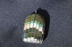 Vintage Southwestern Jewelry Pendant Native American Silver Turquoise Onyx