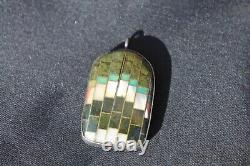 Vintage Southwestern Jewelry Pendant Native American Silver Turquoise Onyx