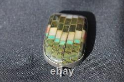 Vintage Southwestern Jewelry Pendant Native American Silver Turquoise Onyx