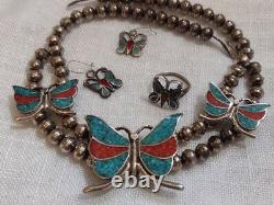 Vintage Squash Blossom Jewelry Native Butterfly Necklace