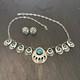 Vintage Sterling 18 Necklace Earrings Set Statement Southwest Turquoise Paws 4E