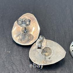 Vintage Sterling 18 Necklace Earrings Set Statement Southwest Turquoise Paws 4E