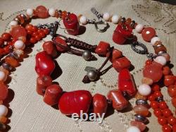 Vintage Sterling 925 Coral Zuni Peyote Bird Necklace Bracelet Earrings 8 Pc Lot