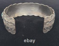 Vintage Sterling 925 Navajo Davendale 49.5 grams Turquoise Cuff Bracelet