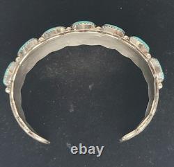 Vintage Sterling 925 Navajo Davendale 49.5 grams Turquoise Cuff Bracelet