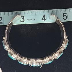 Vintage Sterling 925 Navajo Davendale 49.5 grams Turquoise Cuff Bracelet