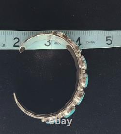 Vintage Sterling 925 Navajo Davendale 49.5 grams Turquoise Cuff Bracelet
