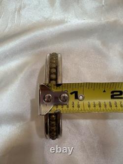 Vintage Sterling Native American Cuffed Bracelet with brass accent Signed MT 2.5