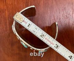 Vintage Sterling Native American Navajo Kingsman Turquoise Coral Bracelet Cuff