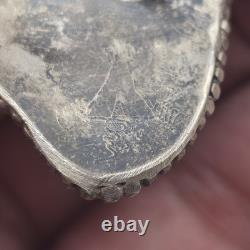 Vintage Sterling Navajo Tiger's Eye Ring Large Statement Signed Native Size 7.75