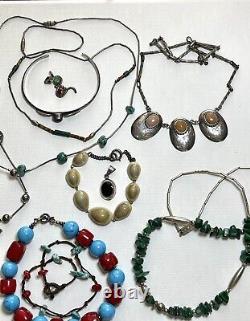 Vintage Sterling Silver 15 Piece Native American Jewelry Lot