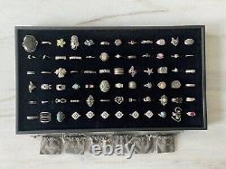 Vintage Sterling Silver 925 72 Piece Ring Jewelry Lot Native American Silpada