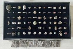 Vintage Sterling Silver 925 72 Piece Ring Jewelry Lot Native American Silpada