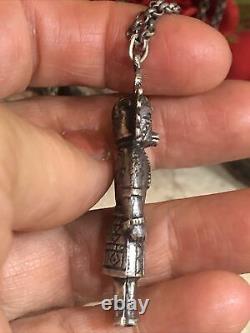 Vintage Sterling Silver 925 Navajo Kachina Rolo cable chain link Necklace 19 1/2