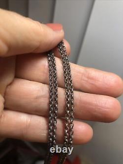 Vintage Sterling Silver 925 Navajo Kachina Rolo cable chain link Necklace 19 1/2