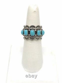 Vintage Sterling Silver 925 Navajo/SouthWest Genuine Turquoise Ring Sz. 6.5