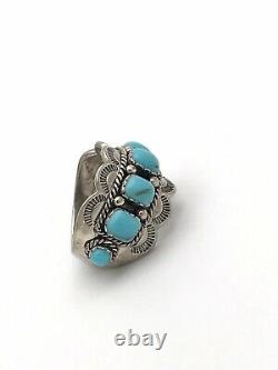 Vintage Sterling Silver 925 Navajo/SouthWest Genuine Turquoise Ring Sz. 6.5